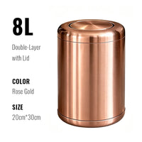 Poubelle de Salle de Bain Luxe Inox Double Couche 8 ou 10 Litres