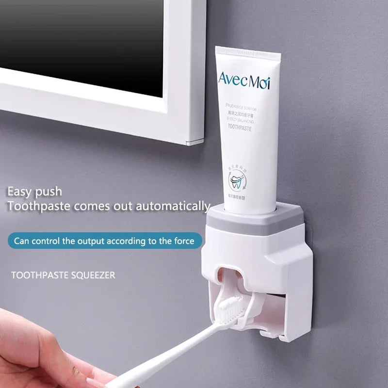 Distributeur de Dentifrice Automatique Mural Sans Perçage, Rose, Blanc ou Bleu