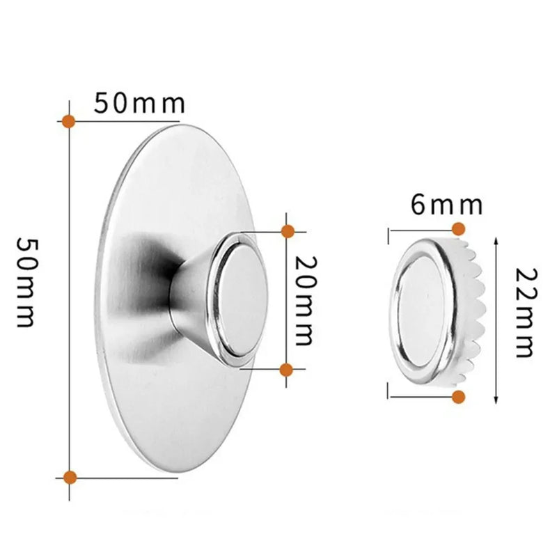 Porte-Savon Aimanté Mural en Inox, Sans Perçage, Platine Ronde 5 cm