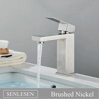 Mitigeur Lavabo Design Carré, Bas et Haut, 5 Finitions