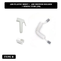 Douchette WC Blanche Pulvérisateur ABS ou Inox avec Flexible et Support Mural