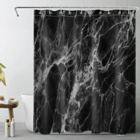 Rideau de Douche Effet Marbre en Tissu, 18 Motifs, 90 à 300 cm