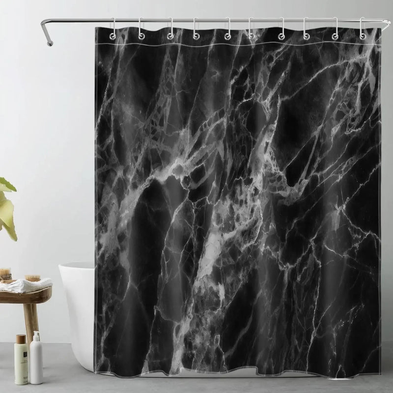 Rideau de Douche Effet Marbre en Tissu, 18 Motifs, 90 à 300 cm