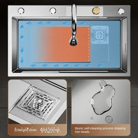 Évier Cuisine Inox 304 Cascade 1 Bac avec Robinet, 3 Largeurs