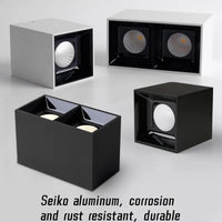 Spot LED en Saillie Cuisine Carré Anti-Éblouissement, 7 à 24 W, Noir ou Blanc