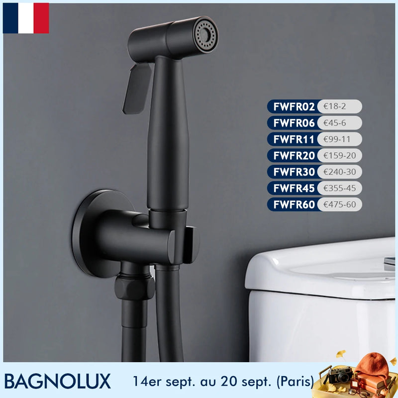 Douchette WC Kit Complet avec Support Mural, 4 Finitions