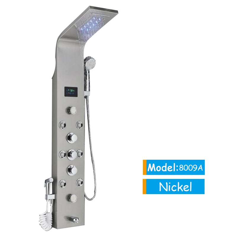 Colonne de Douche LED Cascade et Pluie, 18 Modèles dont Thermostatique