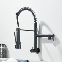 Robinet Cuisine Mural Eau Froide à Ressort Double Bec, 4 Finitions