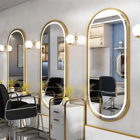 Miroir LED Salle de Bain Ovale Cadre Doré Aluminium Anti-Buée