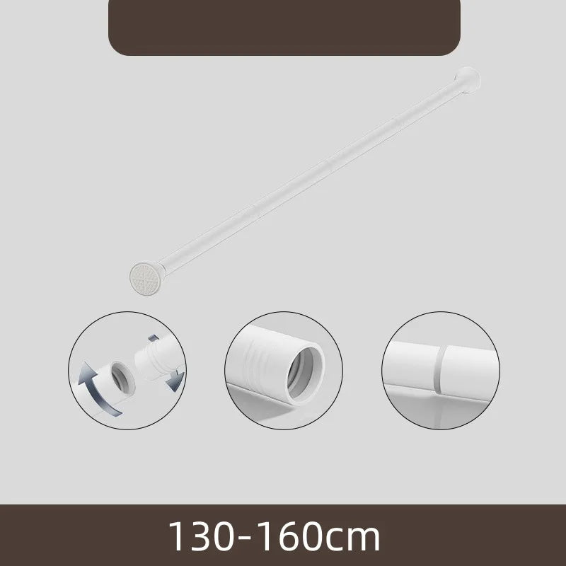 Barre de Douche Télescopique Inox, Noir ou Blanc, 70 à 280 cm