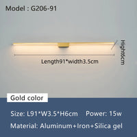 Réglette LED Miroir Salle de Bain Noire ou Dorée