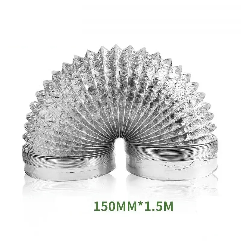 Tuyau de Hotte Aspirante en Aluminium Flexible 1,5 m, Ø 80 à 200 mm