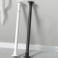 Barre de Douche Télescopique Sans Perçage, Blanc ou Noir, 30 à 80 cm