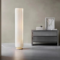 Suspension Cuisine ou Lampadaire Plissé Blanc en Tissu, 60 à 160 cm