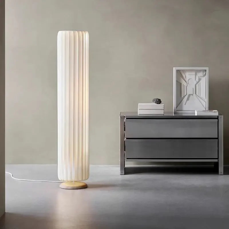 Suspension Cuisine ou Lampadaire Plissé Blanc en Tissu, 60 à 160 cm