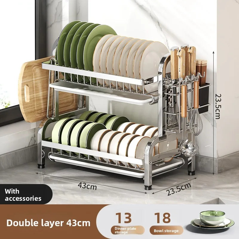 Égouttoir à Vaisselle Inox 2 ou 3 Niveaux, 33 à 53 cm