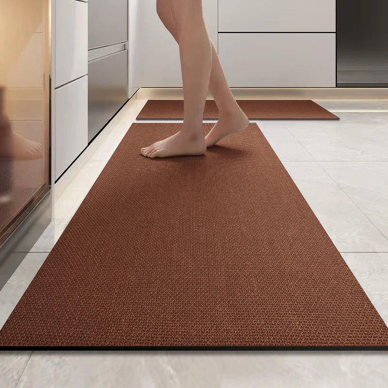 Tapis de Cuisine Diatomite Antidérapant en Longue Bande Uni, Largeur 45 cm