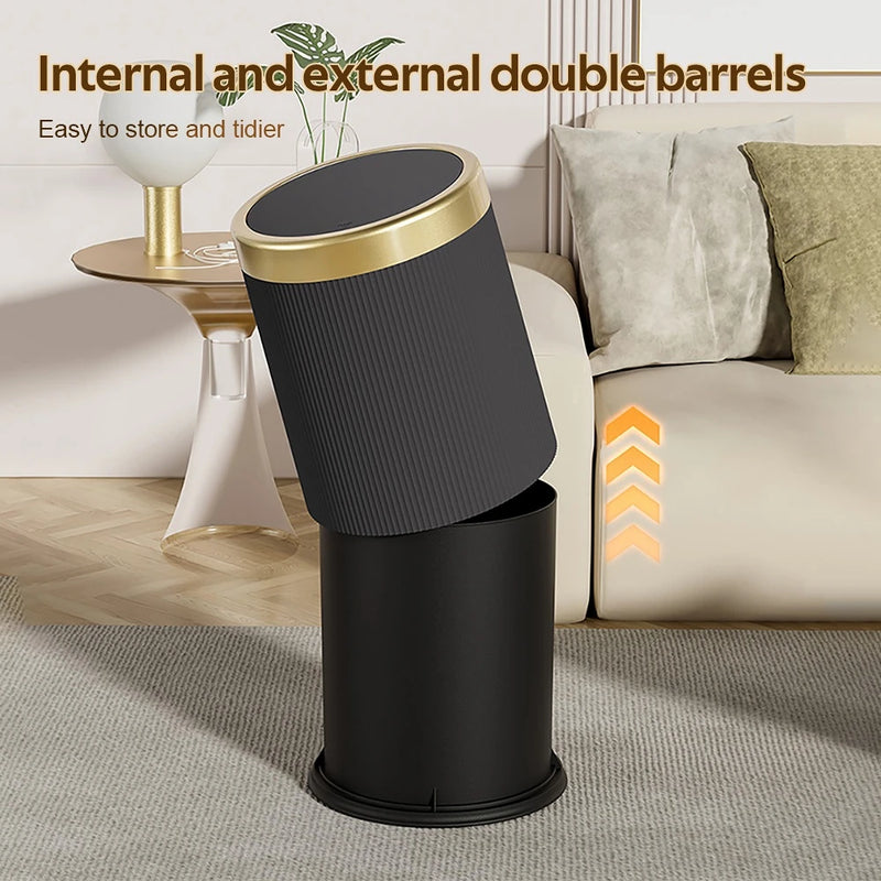 Poubelle Salle de Bain Ronde Seau Amovible 12 Litres