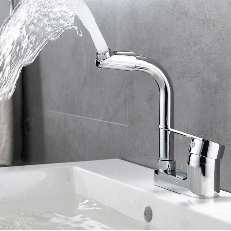 Mitigeur Lavabo Double Trou Chromé Rotatif 360