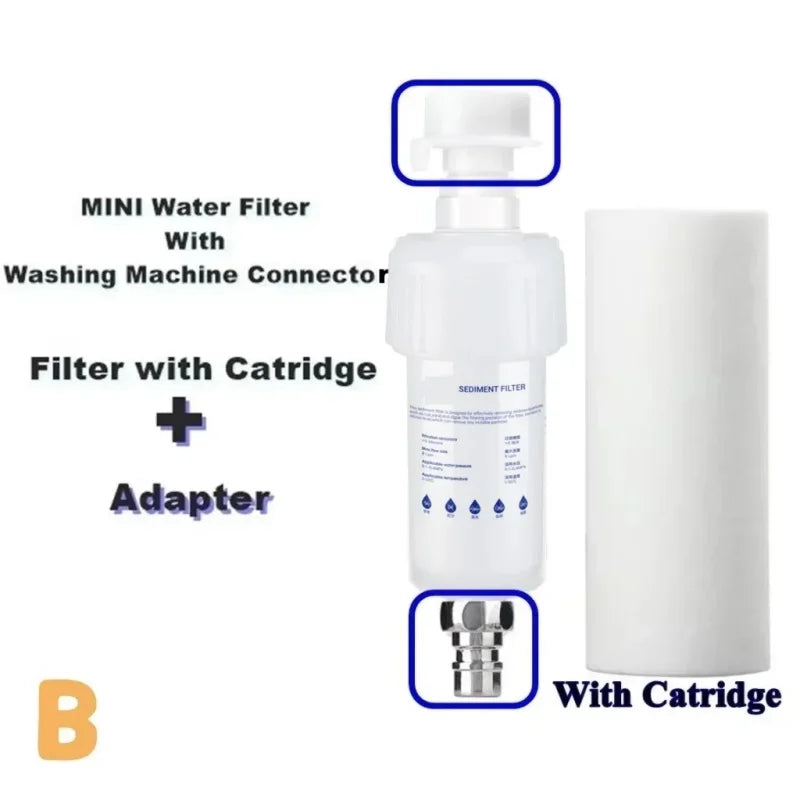 Mini Préfiltre à Sédiments 5 Microns pour Lave-Linge, Chauffe-Eau et Robinet