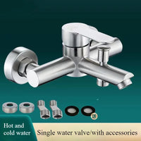 Robinet de Baignoire Mural Bain-Douche Inox 304 Noir ou Brossé
