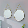 Miroir Mural Rond Doré à Suspendre avec Chaîne, 20,5 à 30,5 cm
