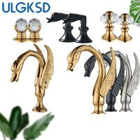 Mitigeur de Lavabo 3 Pièces Cygne Doré Rétro
