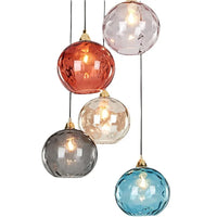 Suspension Cuisine Globes en Verre Coloré Texturé, 1 à 8 Têtes