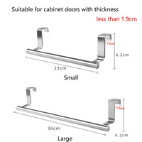 Porte-Serviette de Porte de Meuble Inox Sans Perçage, 23 ou 36 cm