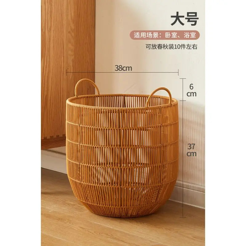 Panier à Linge Imitation Rotin Imperméable, 3 Tailles
