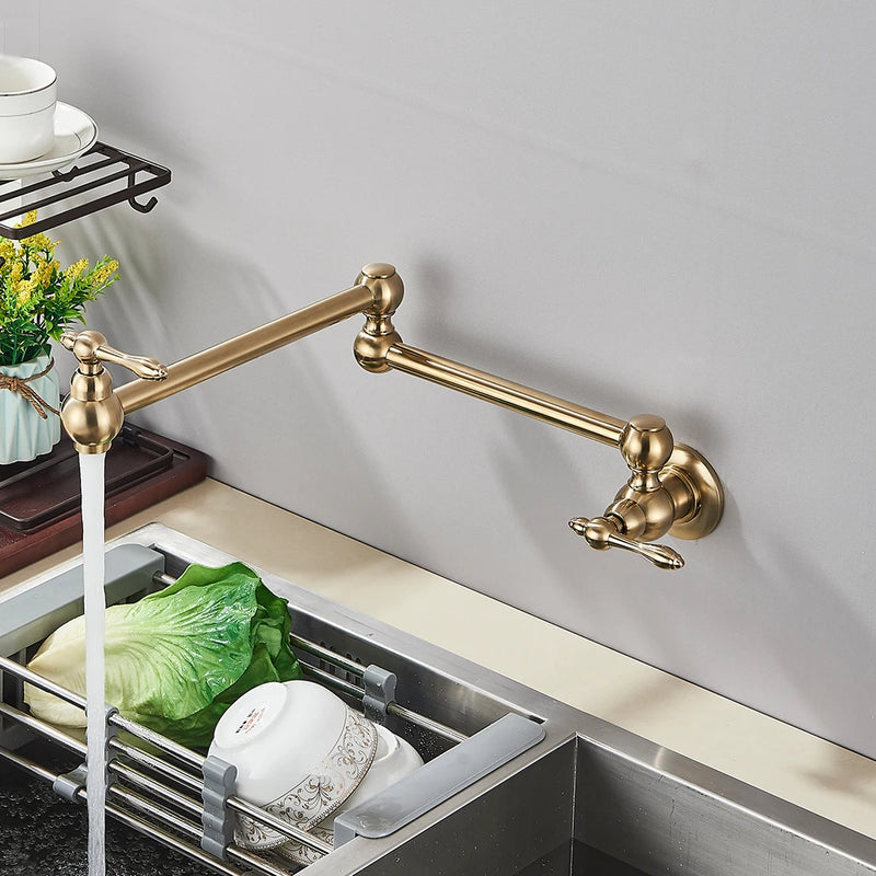 Robinet Remplisseur Mural Pliant Eau Froide Bec Rotatif Inox