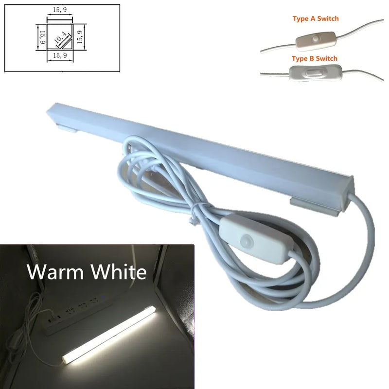 Réglette LED USB Sous Meuble Cuisine avec Interrupteur, 30 ou 50 cm