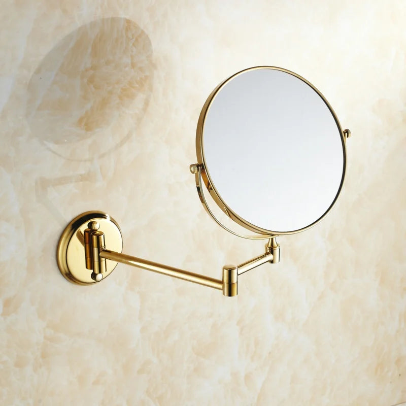 Miroir Grossissant Laiton Doré Double Face x3