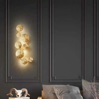 Applique Murale Feuilles de Lotus Doré Rétro, 4 à 8 Lumières G4