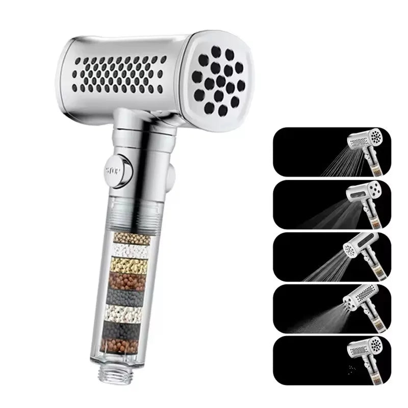 Pommeau de Douche 5 Modes à Billes Minérales, Accessoires à la Pièce
