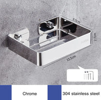 Porte-Savon Mural en Inox Grillagé avec Vidange