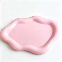 Plateau Miroir Nuage Argenté, Blanc, Crème ou Rose
