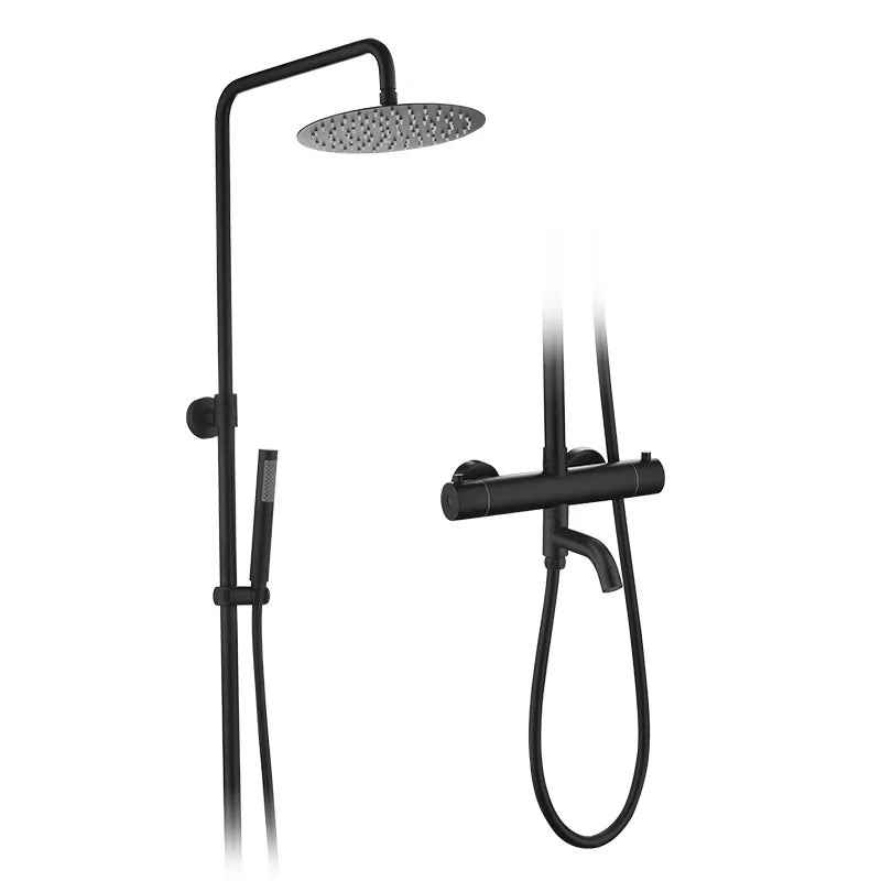 Colonne de Douche Thermostatique Ronde avec Bec de Baignoire, 6 Finitions