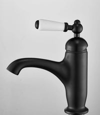 Mitigeur Lavabo Rétro Poignée Blanche Laiton, 6 Finitions