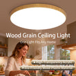 Plafonnier Cuisine LED Rond Grain de Bois Ultra-Plat, 18 à 50 W, 4 Finitions