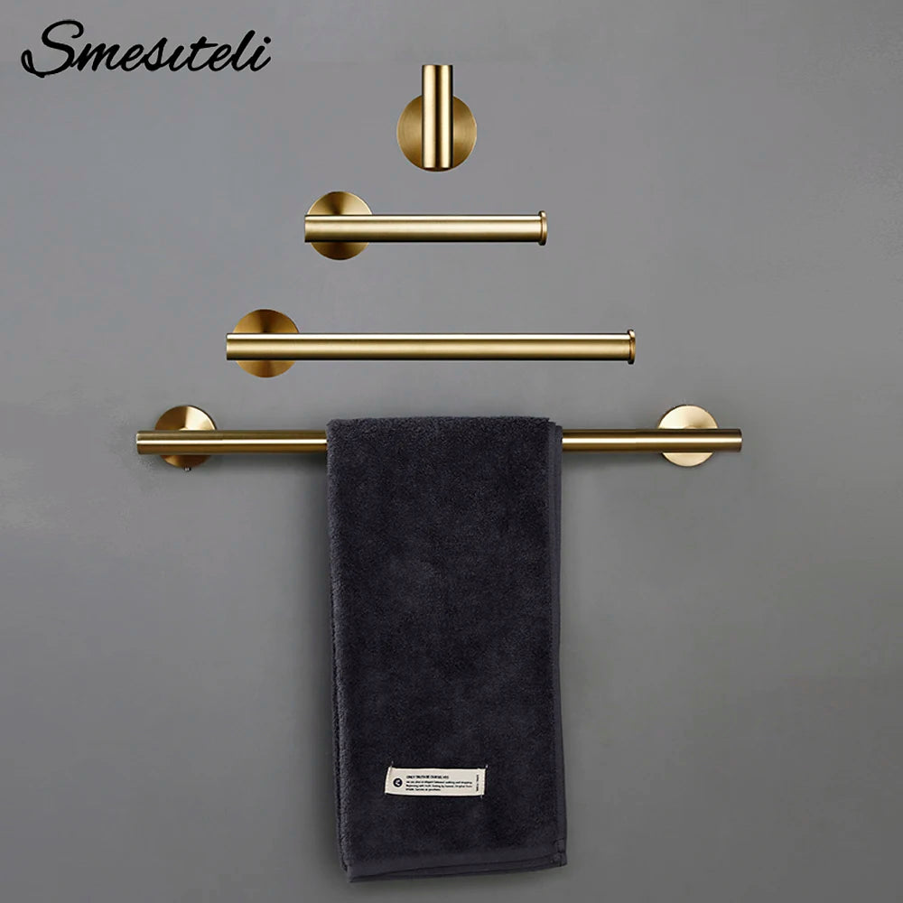 Accessoires Salle de Bain Inox 4 Pièces Support Mural