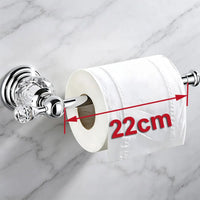 Accessoires Salle de Bain Chromé Cristal Frise Grecque à la Pièce, 17 Articles