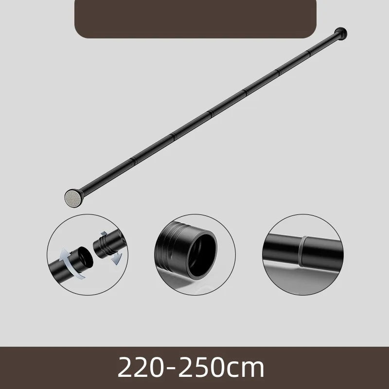Barre de Douche Télescopique Inox, Noir ou Blanc, 70 à 280 cm