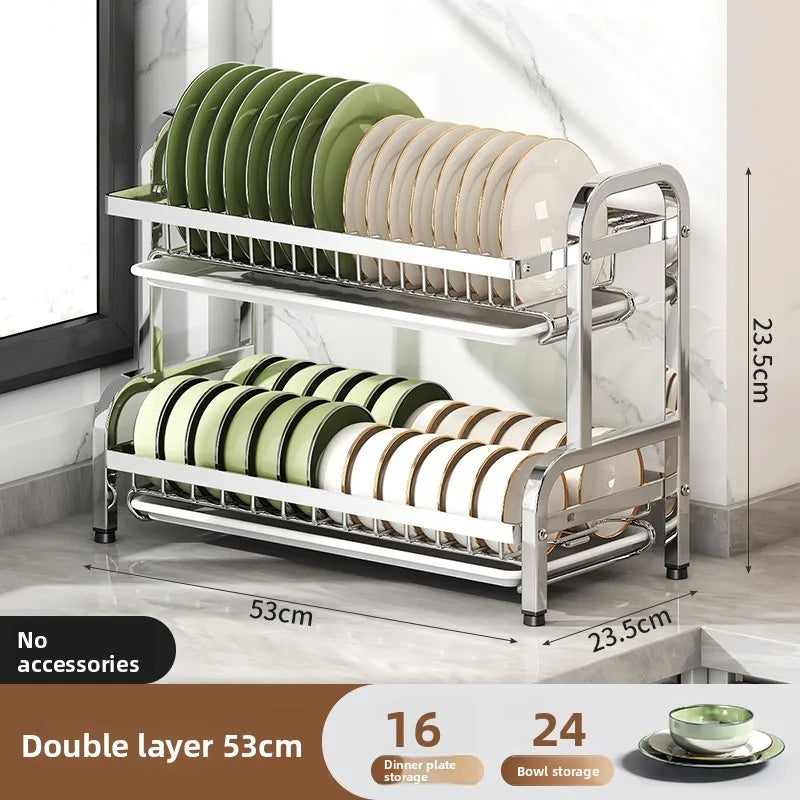 Égouttoir à Vaisselle Inox 2 ou 3 Niveaux, 33 à 53 cm
