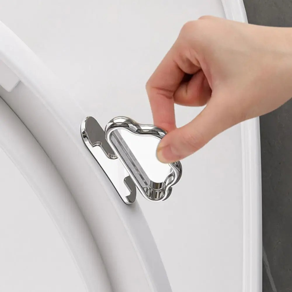 Lève-Abattant WC Adhésif en Forme de Nuage, Argenté, Lot de 2