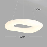Suspension Cuisine LED Anneau Blanc, Simple ou Double, 60 à 90 cm