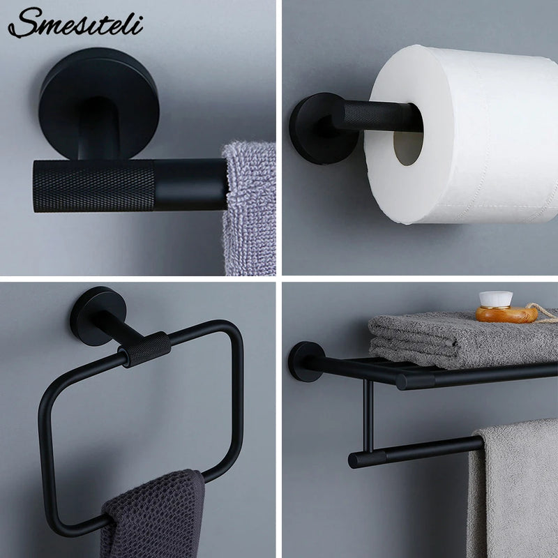 Accessoires Salle de Bain Noir Mat à la Pièce ou en Kit