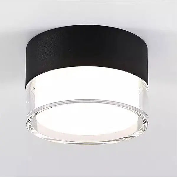 Spot LED en Saillie Cylindre Acrylique Cuisine, 5 à 18 W, Noir ou Blanc