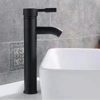 Mitigeur Lavabo Monotrou Inox Noir Mat ou Chromé, Modèle Haut ou Court