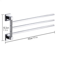 Porte-Serviette Pivotant Chromé en Inox, 2, 3 ou 4 Bras
